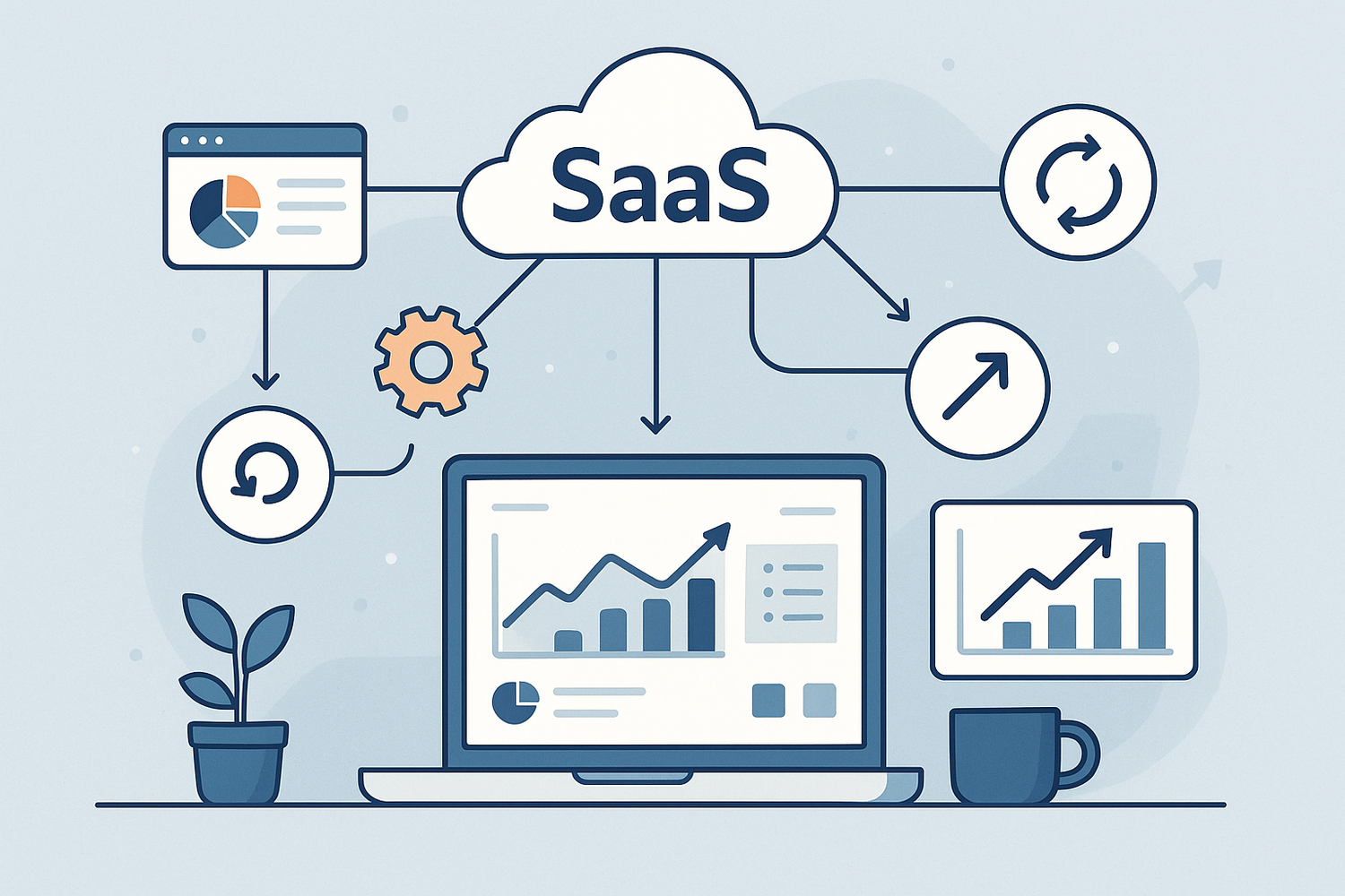 Streamline your business with scalable SaaS solutions tailored to your needs. We help you adopt, integrate, and manage cloud-based software that improves efficiency, productivity, and growth.